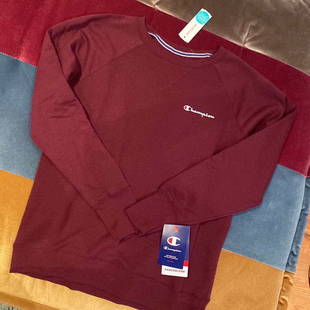 Champion Powerblend Classic Crewneck Sweatshirt in Dark Berry (Medium)